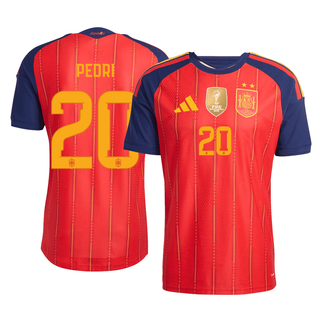 [Champion Edition] Spanien Hjemmebanetrøje VM 2026 – PEDRI #20 [Spillerversion]