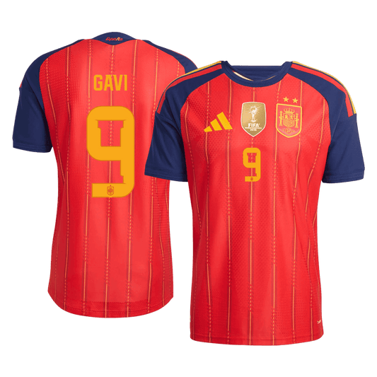 [Champion Edition] Spanien Hjemmebanetrøje VM 2026 – GAVI #9 [Spillerversion]