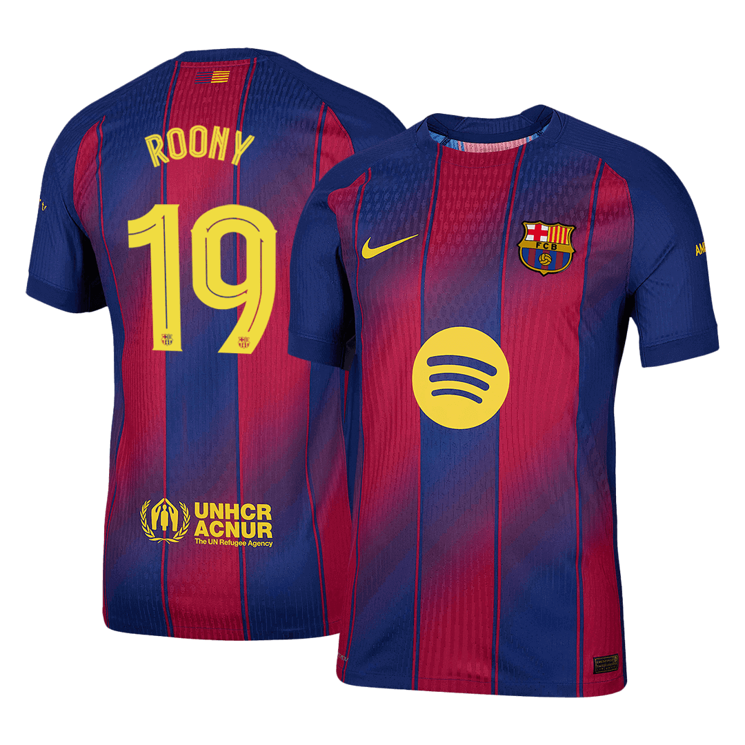 Barcelona Hjemmebanetrøje Spillerversion 2025/26 UCL ROONY #19