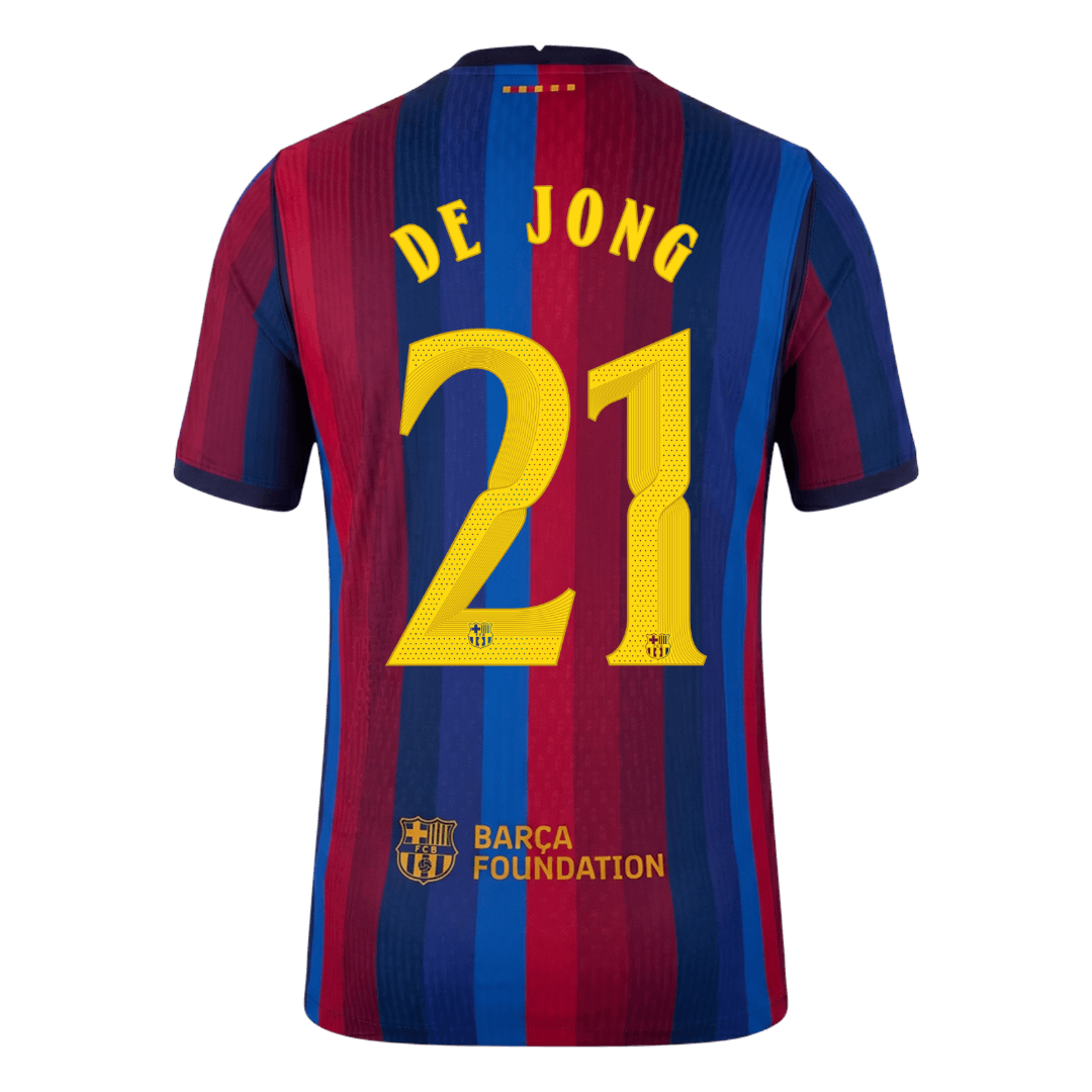 Barcelona Hjemmebanetrøje 2026/27 – DE JONG #21 – UCL [Spillerversion]