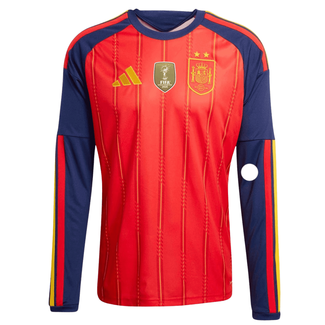 Spanien Hjemmebanetrøje Lange Ærmer VM 2026 – 2 Stjerner