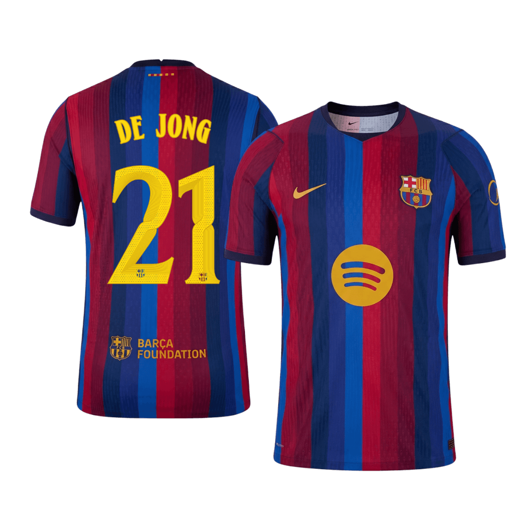 Barcelona Hjemmebanetrøje 2026/27 – DE JONG #21 – UCL [Spillerversion]