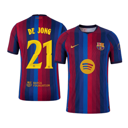 Barcelona Hjemmebanetrøje 2026/27 – DE JONG #21 – UCL [Spillerversion]