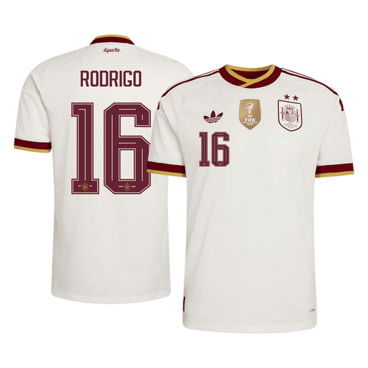 [Champion Edition] Spanien Udebanetrøje VM 2026 – RODRIGO #16 [Spillerversion]