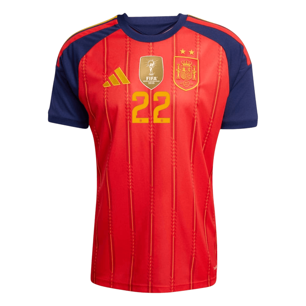 [Champion Edition] Spanien Hjemmebanetrøje VM 2026 – CUBARSÍ #22 [Spillerversion]
