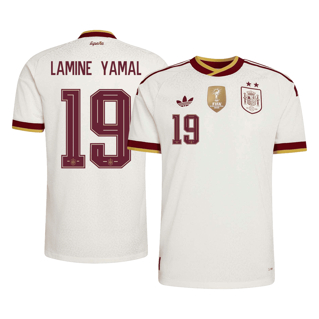 [Champion Edition] Spanien Udebanetrøje VM 2026 – LAMINE YAMAL #19 [Spillerversion]