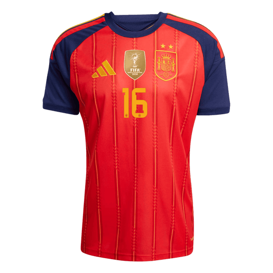 [Champion Edition] Spanien Hjemmebanetrøje VM 2026 – RODRIGO #16 [Spillerversion]